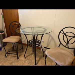 Glass Table set ( 2 chairs )